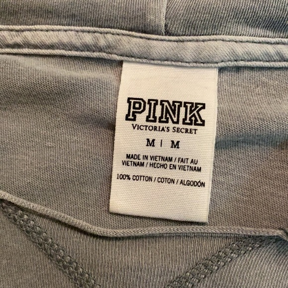 Grey VS pink hooded long sleeve with logo - Picture 6 of 8